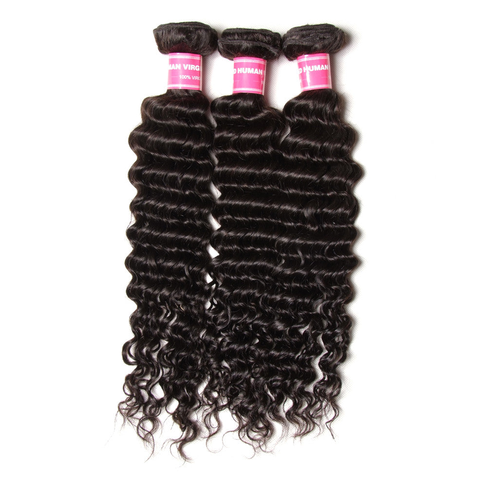 3 Bundles 10A Grade Deep Wave Human Hair Extensions