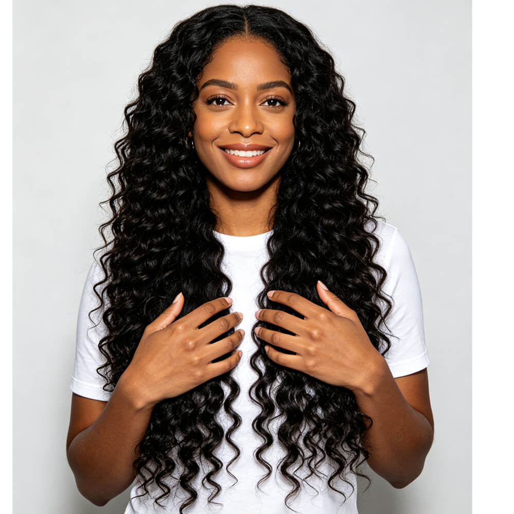 Brazilian Virgin Human Hair Deep Wave Full Lace Human Hair Wigs Pre Plucked Natural Hairline