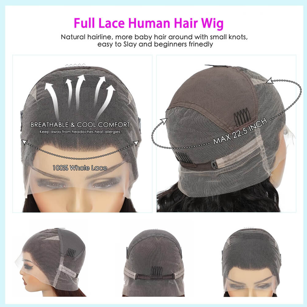 Brazilian Yaki Straight Virgin Hair Kinky Straight Full Lace Human Hair Wigs Pre Plucked Natural Hairline
