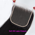 Brazilian Straight Virgin Human Hair 5x5 HD Lace Closure