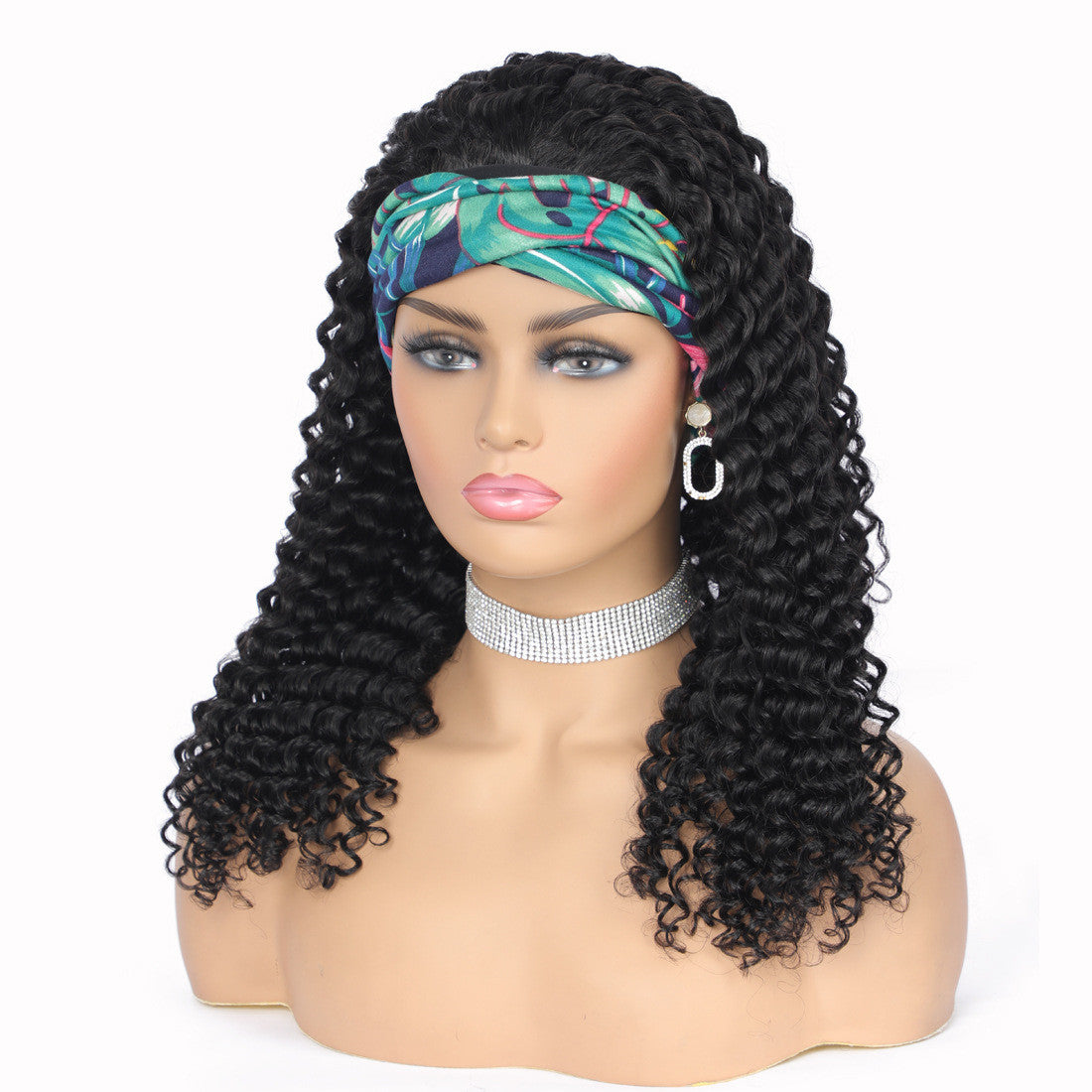 Kinky Curly Human Hair Headband Wigs