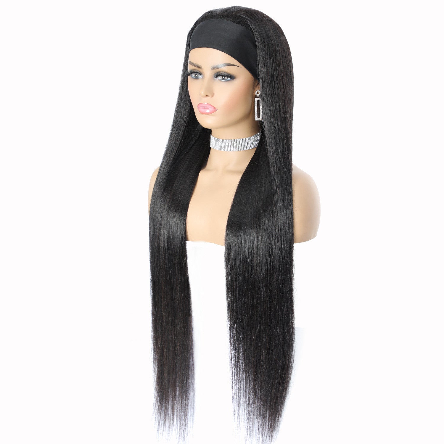 Straight Human Hair Headband Wigs