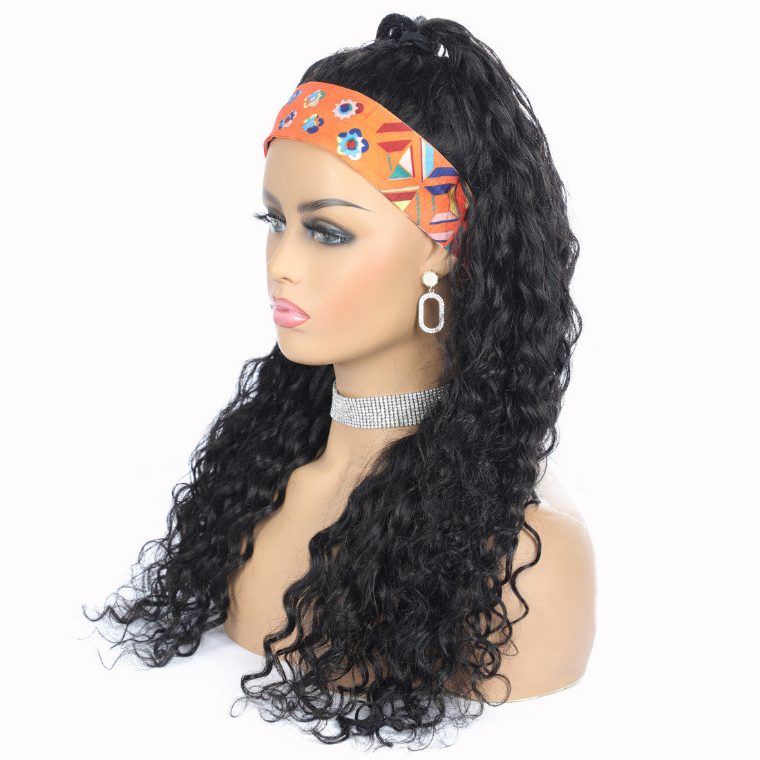 Water Wave Human Hair Headband Wigs