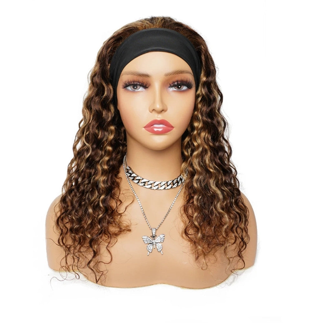 P4/27 Water Wave Human Hair Headband Wigs