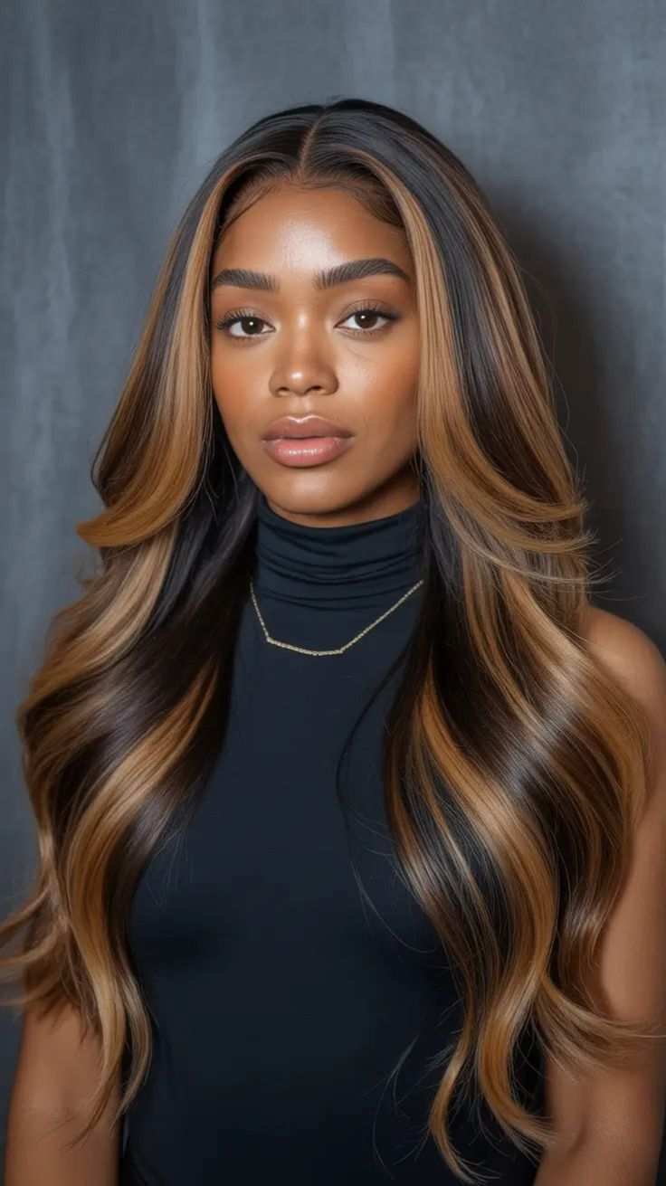 P4/27 Highlight Body Wave Human Hair Wig, Brown Honey Blonde Streaks 13x4 Lace Frontal Wig For Black Women Real Warehouse Stock