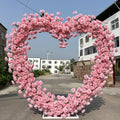 Pink Rose Heart-shaped archway, wedding props, floral arrangement stand, outdoor wedding hall decoration, photography props, artificial flowers