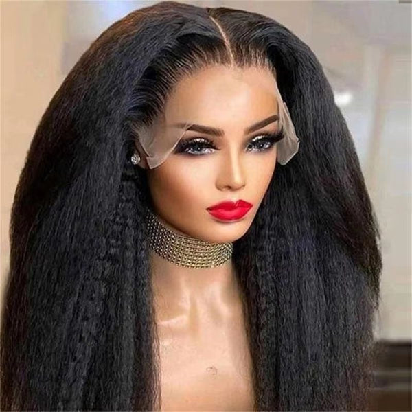 Brazilian Kinky Straight Virgin Human Hair 13x6 Lace Frontal Hair Wigs