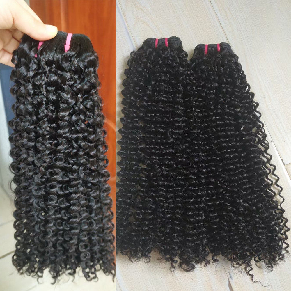 15A Double Drawn Kinky Curly Human Hair 3 Bundles