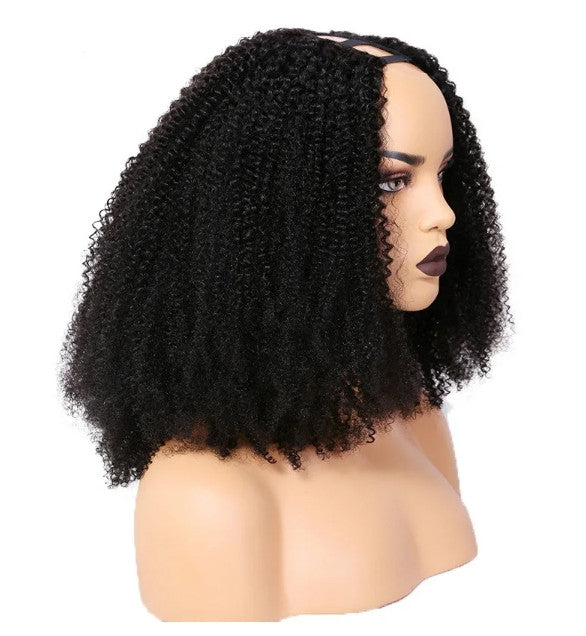 Brazilian Kinky Curly Human Hair U Part Wigs