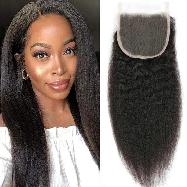 Brazilian Kinky Straight Virgin Human Hair 5x5 Lace Closure