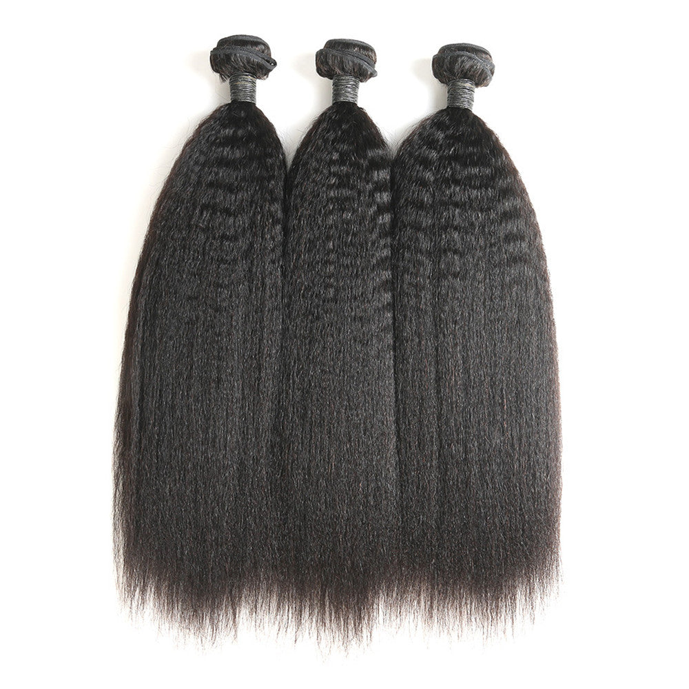 3 Bundles 10A Grade Kinky Straight Bundle Human Hair Extensions