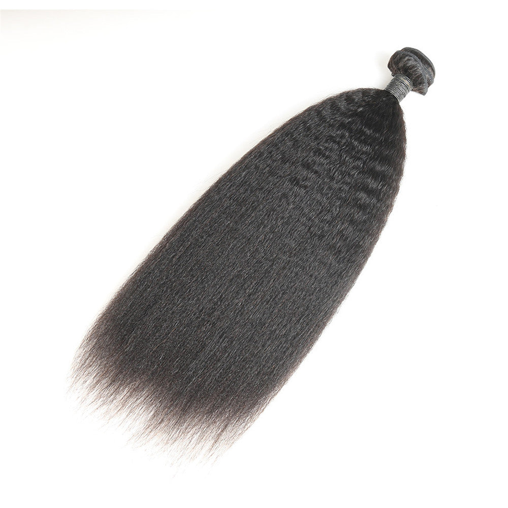 1 Pcs Hair Bundle 10A Grade Kinky Straight Human Hair Weft
