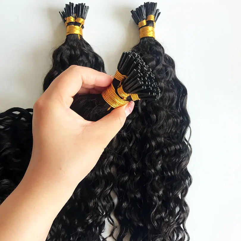 I Tip Natural Wave Human Hair Extensions 100g Dark Color #1~#12