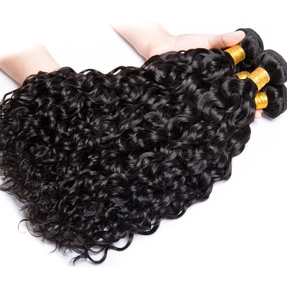 4 Bundles 10A 100% Virgin Water Wave Human Hair Extensions