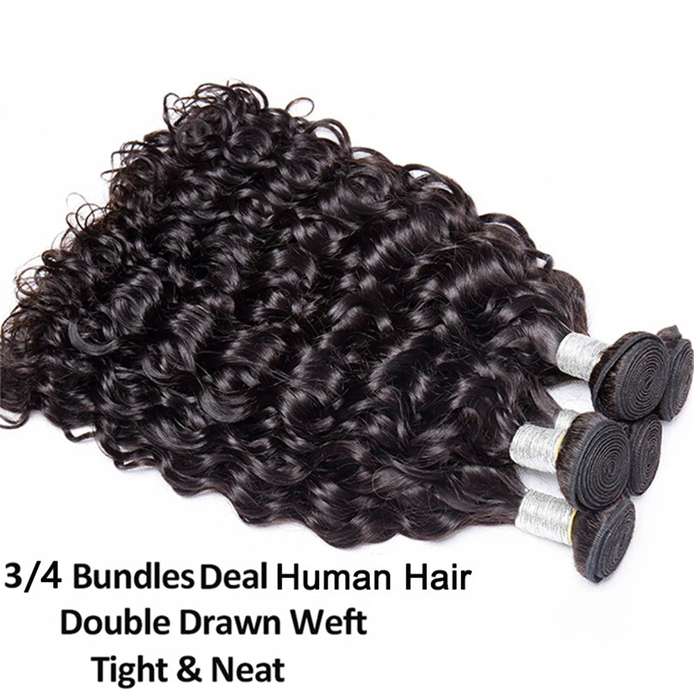 3 Bundles 10A Grade Water Wave Human Hair Extensions