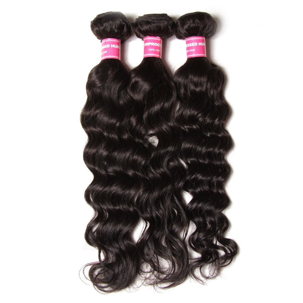 3 Bundles 10A Grade Natural Wave Human Hair Extensions
