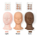 Eyelash extension practice mannequin head with replaceable eyelids