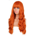 #350 Ginger Orange Body Wave Human Hair Wigs with Bangs