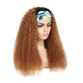 Ombre T1b/30 Brown Kinky Curly Human Hair Headband Wigs