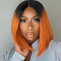 12A Double Drawn T1b/350 Short Bob Human Hair 4x4 5x5 13x4 Lace Front Wig