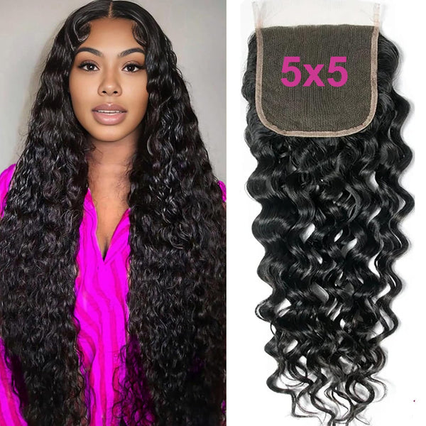 Brazilian Water Wave Virgin Human Hair 5x5 Lace Closure
