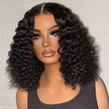 12A Double Drawn Deep Curly Short Bob Human Hair 4x4 5x5 13x4 Lace Front Wig