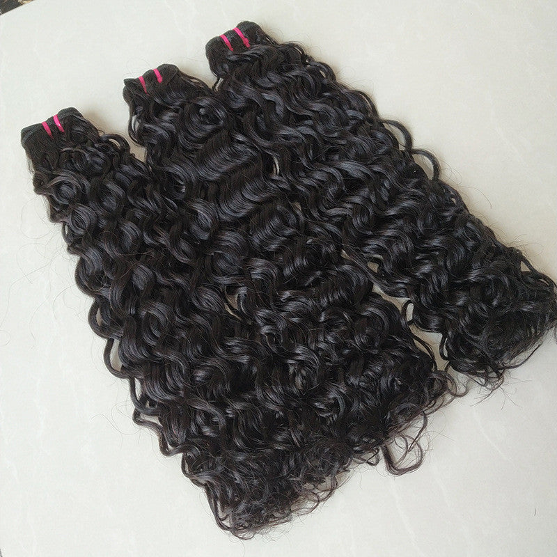 15A Double Drawn Water Wave Human Hair 3 Bundles