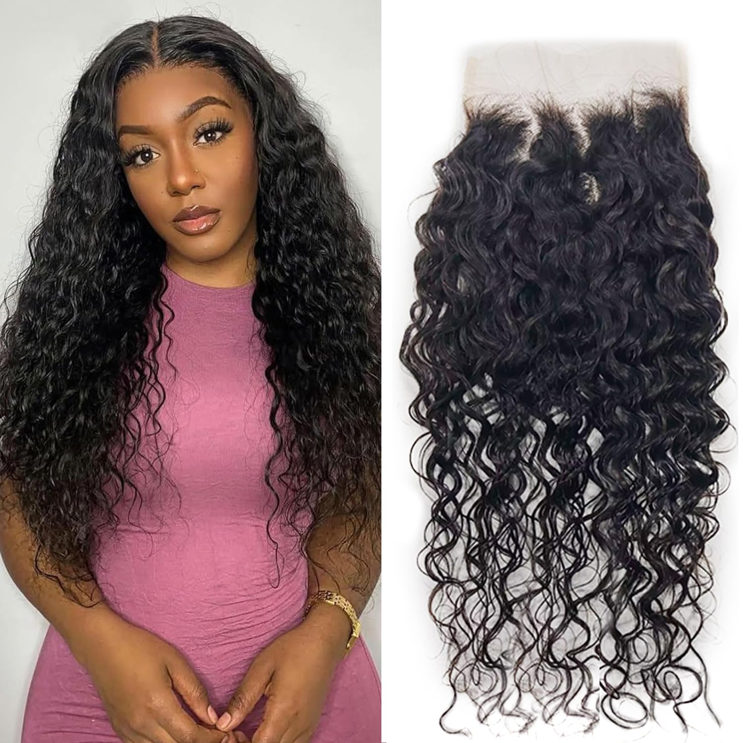 Brazilian Water Wave Virgin Human Hair 6x6 HD Lace Closure