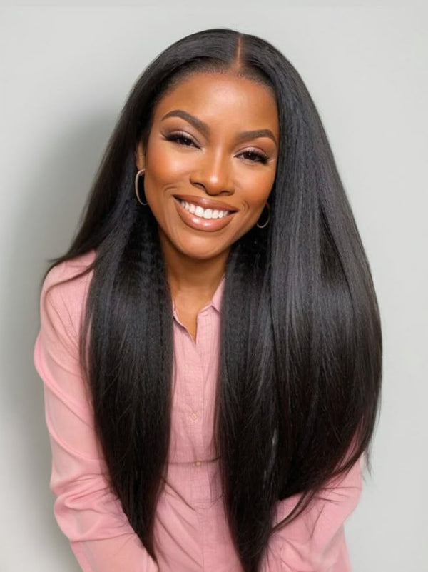Brazilian Yaki Straight Virgin Human Hair 13x6 Lace Frontal Hair Wigs