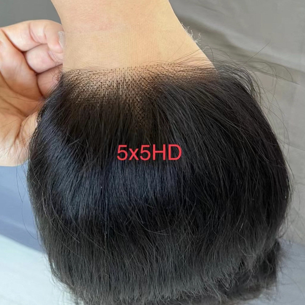 5x5 HD Lace Closure #1b Natural Black Color Top Swiss Invisible Lace with Baby Hair