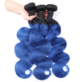 #1b Blue Body Wave Human Hair 1/3/4 Bundles 100% Virgin Wet Wavy Human Hair Extensions