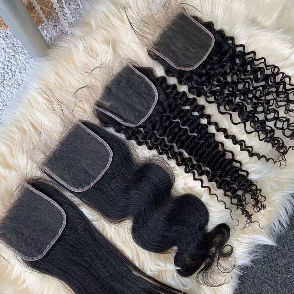5x5 HD Lace Closure #1b Natural Black Color Top Swiss Invisible Lace with Baby Hair