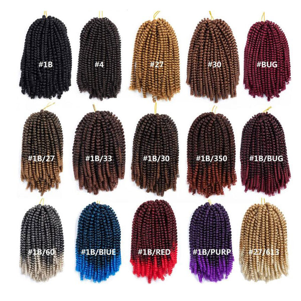 Crochet Spring Twist Ombre Hair Extension Crochet Braids Synthetic Braiding Hair Jamaica Bounce Fluffy Twist 30 Strands 100g/Pack
