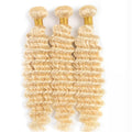 613 Blonde Deep Wave Curly Human Hair 1/3/4 Bundles 100% Human Hair Extensions