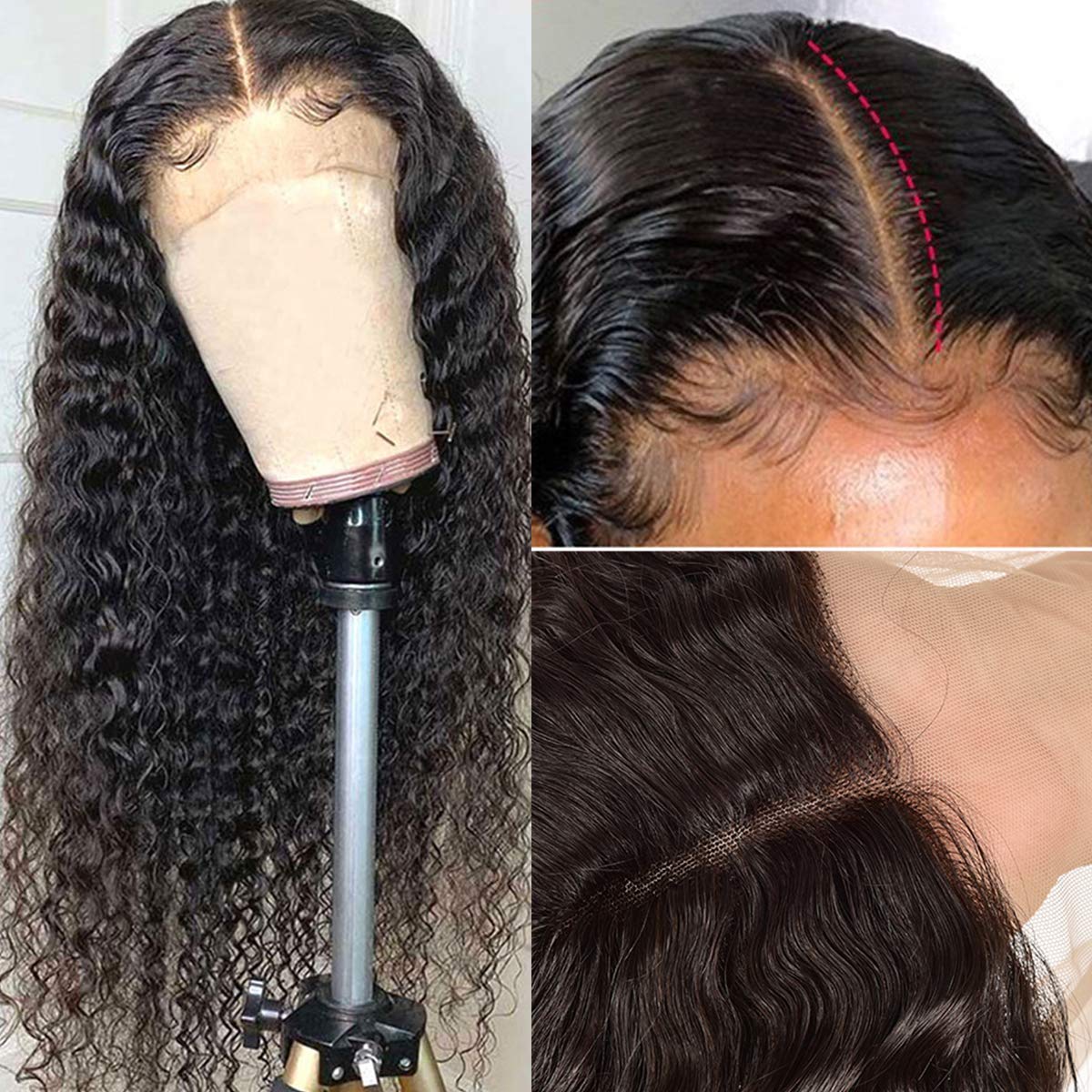 Cheap Natural Wave Human Hair T Part Lace Wigs