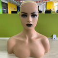 Realistic Female Brown Color Mannequin Head Stand