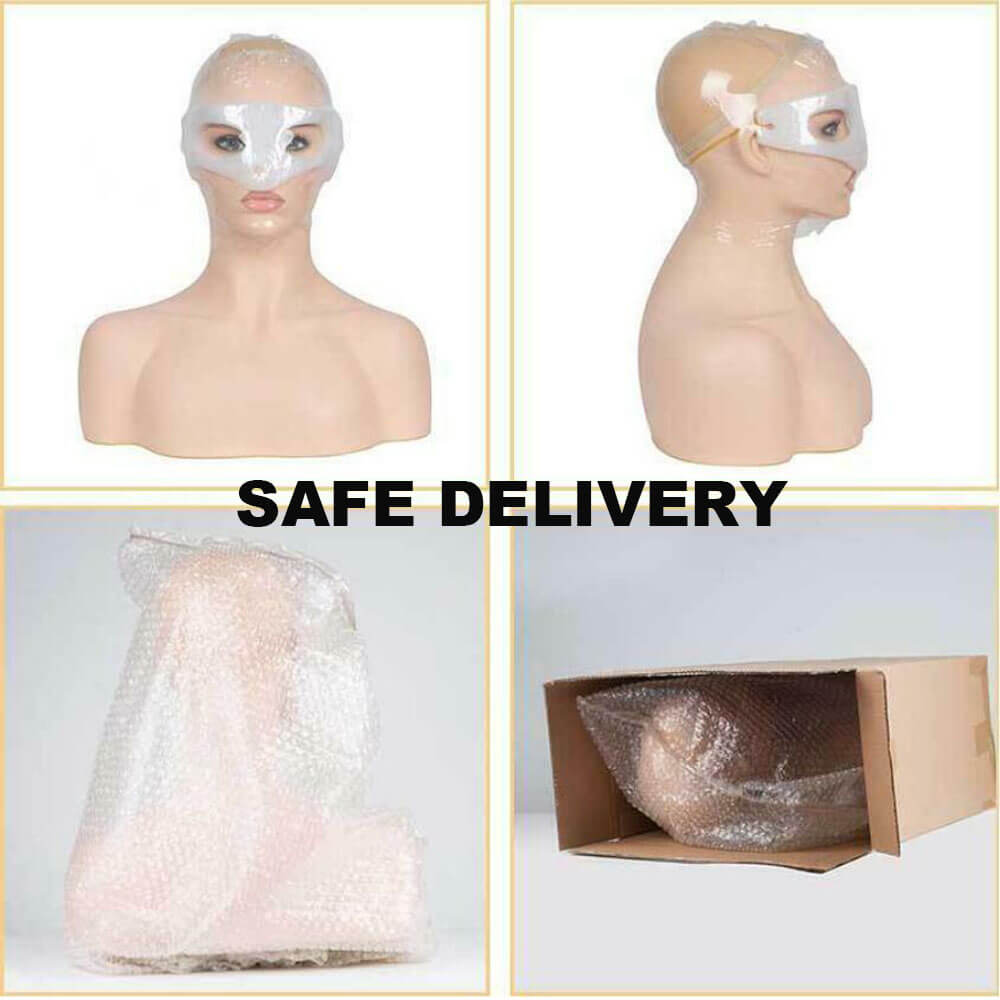 Realistic Female Mannequin Head Stand with Bust Perfect for Display Hair Wigs, Hats, Sunglasses, Scarf, Jewelry - CocoBeautySupply