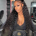 Cheap Water Wave Human Hair T Part Lace Wigs
